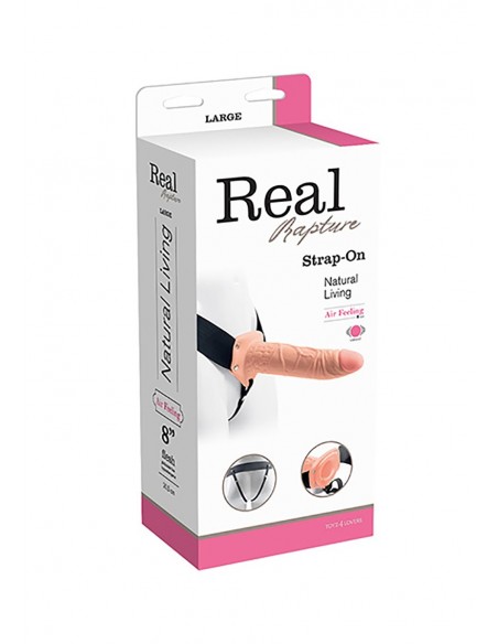 Strapon Z Wibracjami Cavo Real Rapture 8 Flesh - Strap-ony, dilda na pasku z wibracją - 2