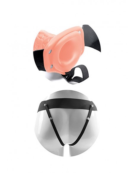 Strapon Z Wibracjami Cavo Real Rapture 8 Flesh - Strap-ony, dilda na pasku z wibracją - 3