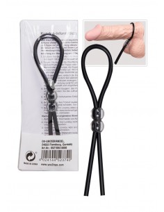 Regulowany Pierścień na Penisa Lasso Black Silicone Ring - Pierścienie erekcyjne niewibrujące - 1