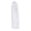 Nakładka na penisa Super Dick Sleeve – przezroczysta, żyłkowana, silikonowa, 16 cm - 3
