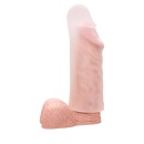 Nakładka na penisa Super Dick Sleeve – przezroczysta, żyłkowana, silikonowa, 16 cm - 4