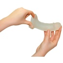 Nakładka na penisa Super Dick Sleeve – przezroczysta, żyłkowana, silikonowa, 16 cm - 1