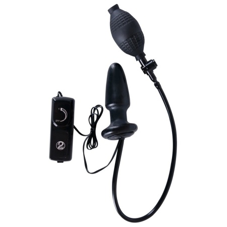 Korek analny Fanny Hill's Butt Plug black – nadmuchiwany z wibracjami, 12 cm, Ø 2,5–3,8 cm - 1