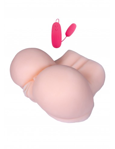 Wypięta Sztuczna Pochwa I Tyłeczek XXL Z Wibracjami - Masturbatory i Sztuczne pochwy - 1