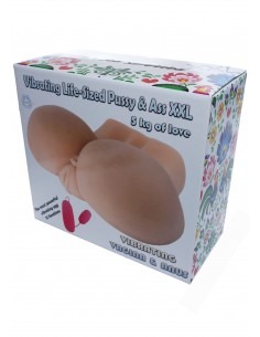 Wypięta Sztuczna Pochwa I Tyłeczek XXL Z Wibracjami - Masturbatory i Sztuczne pochwy - 1 2