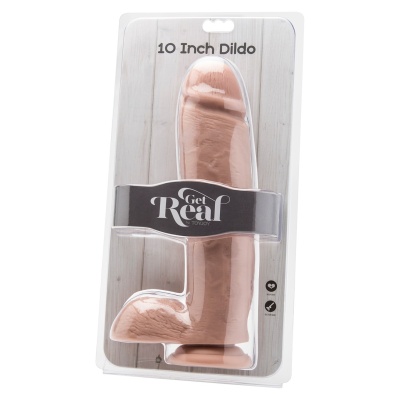 Dildo realistyczne Get Real z jądrami i przyssawką, 26,5 cm - 1 2