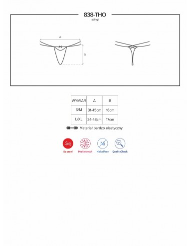 Bielizna erotyczna 838-Tho-3 Stringi  S/M - Stringi - 9