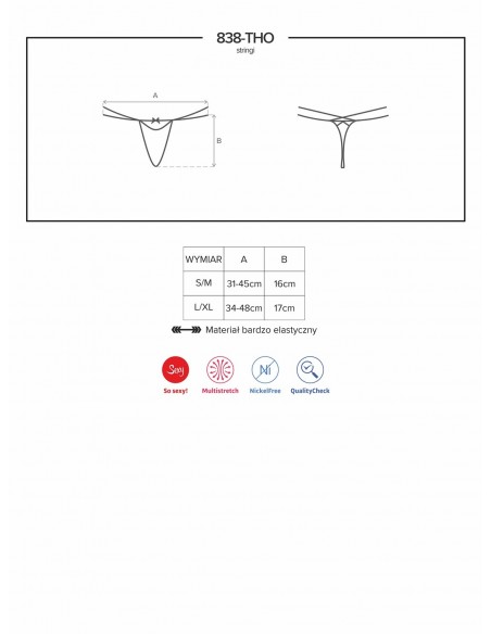 Bielizna erotyczna 838-Tho-3 Stringi  S/M - Stringi - 9