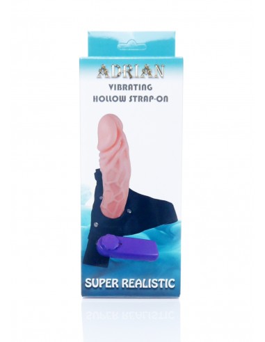 Strapon Z Wibracjami Hollow Strap-On Adrian - Strap-ony, dilda na pasku z wibracją - 7