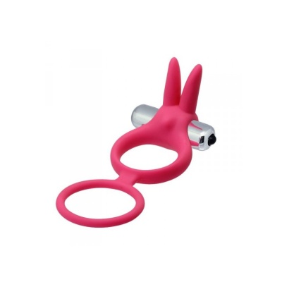 Wibrujący Pierścień Erekcyjny Couple Enhancer z Króliczkiem – 3.5 cm, Różowy - 1