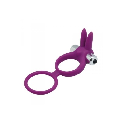 Wibrujący pierścień erekcyjny ze stymulatorem łechtaczki – fioletowy, średnica 3,5 cm - 1