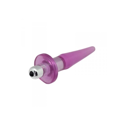 Wibrujący korek analny Plug W On/Off Vibe 12,4 cm fioletowy - 1 2
