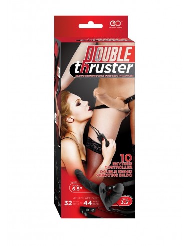 Strapon Z Wibracjami Double Thruster - Strap-ony, dilda na pasku z wibracją - 2