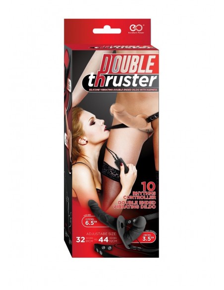 Strapon Z Wibracjami Double Thruster - Strap-ony, dilda na pasku z wibracją - 2