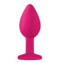 Mały Różowy Korek Analny z Pięknym Diamentem Rhinestone - 3