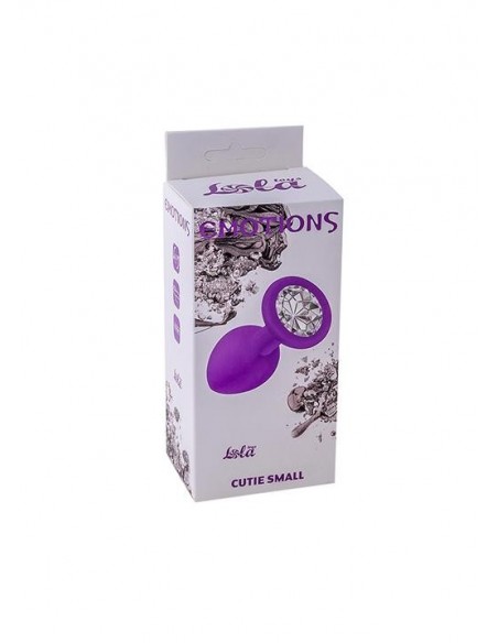 Mały Fioletowy Korek Analny z Pięknym Diamentem Rhinestone - Korki analne silikonowe - 3