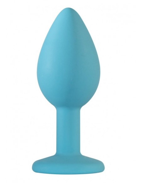 Mały Turkusowy Korek Analny z Pięknym Diamentem Rhinestone - Korki analne silikonowe - 2