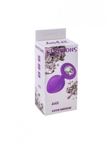 Średniej Wielkości Fioletowy Korek Analny z Pięknym Diamentem Rhinestone - Korki analne silikonowe - 3