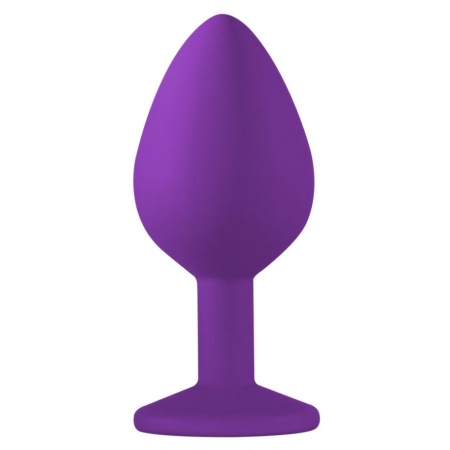 Korek analny Cutie Medium - hipoalergiczny silikon, kryształ w podstawie, 8,5 cm długości i 3,3 cm średnicy - 2