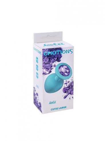 Duży Turkusowy Korek Analny z Pięknym Diamentem Rhinestone - Korki analne silikonowe - 3