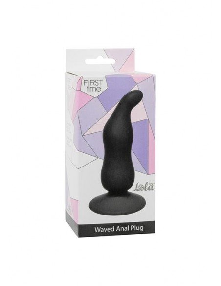 Korek analny Waved Anal Plug Black - Korki analne silikonowe - 2