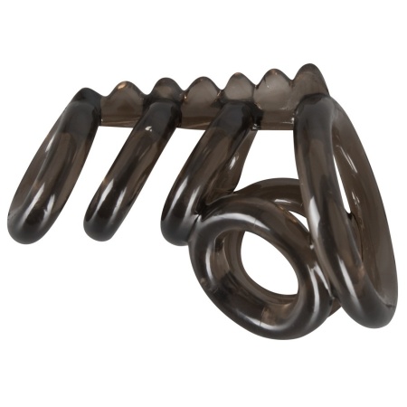Pierścień na penisa BK Cock Ring 3 z prętem nubbingowym 7 cm, 6 pierścieni, średnica 4,1–2,2 cm - 2