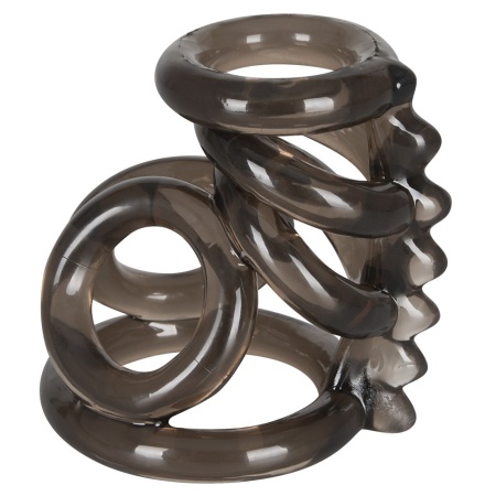 Pierścień na penisa BK Cock Ring 3 z prętem nubbingowym 7 cm, 6 pierścieni, średnica 4,1–2,2 cm - 4