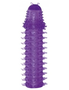 Stymulująca Nakładka Na Penisa Super Stretch Lila - Przedłużki i nakładki na penisa - 1 2