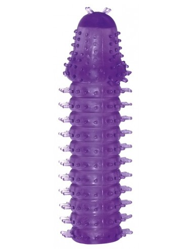 Stymulująca Nakładka Na Penisa Super Stretch Lila - Przedłużki i nakładki na penisa - 2