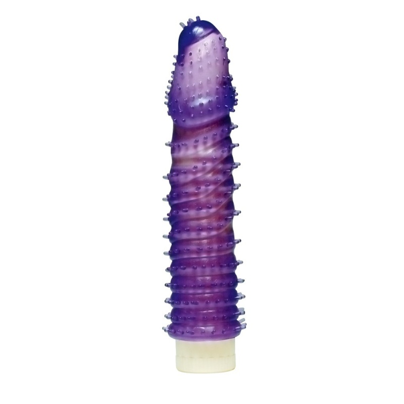 Nasadka na penisa Super Stretch Lila — elastyczny elastomer TPE, długość 14,5 cm, średnica 2 cm - 4