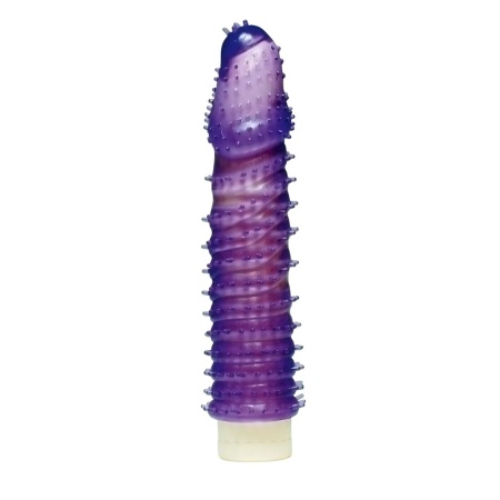 Nasadka na penisa Super Stretch Lila — elastyczny elastomer TPE, długość 14,5 cm, średnica 2 cm - 4