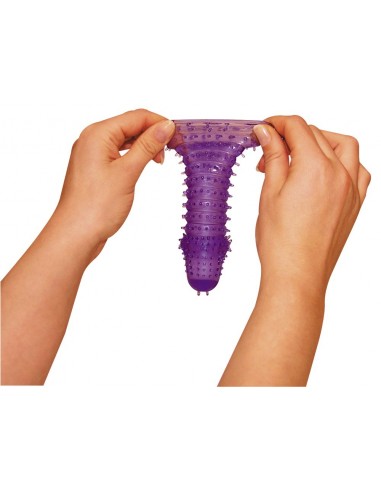 Stymulująca Nakładka Na Penisa Super Stretch Lila - Przedłużki i nakładki na penisa - 1