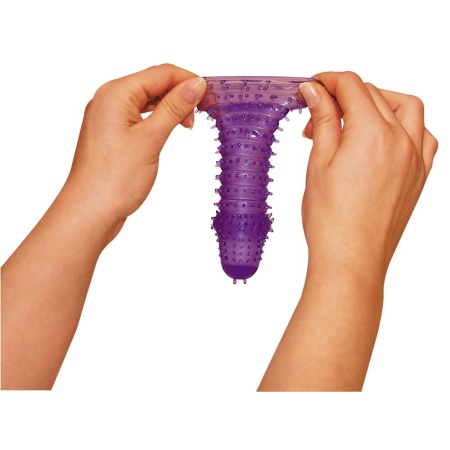 Nasadka na penisa Super Stretch Lila — elastyczny elastomer TPE, długość 14,5 cm, średnica 2 cm - 1