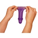 Nasadka na penisa Super Stretch Lila — elastyczny elastomer TPE, długość 14,5 cm, średnica 2 cm - 1