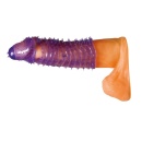Nasadka na penisa Super Stretch Lila — elastyczny elastomer TPE, długość 14,5 cm, średnica 2 cm - 5