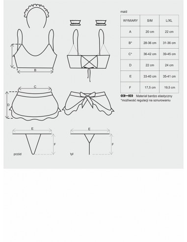 Strój Pokojówki Maid Kostium  S/M - Kostiumy i przebrania erotyczne - 5