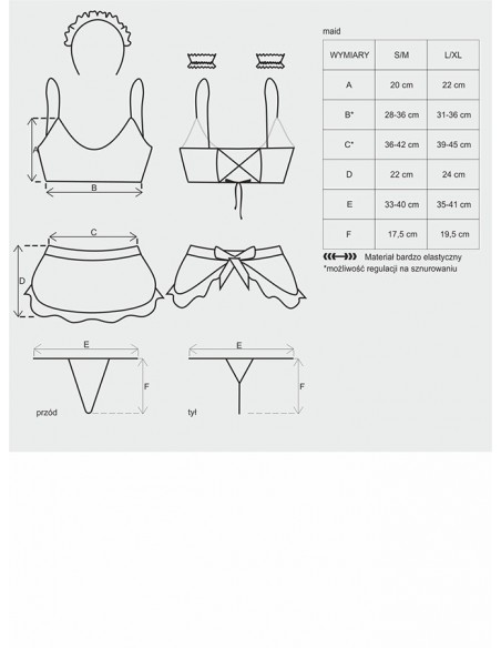 Strój Pokojówki Maid Kostium  S/M - Kostiumy i przebrania erotyczne - 5
