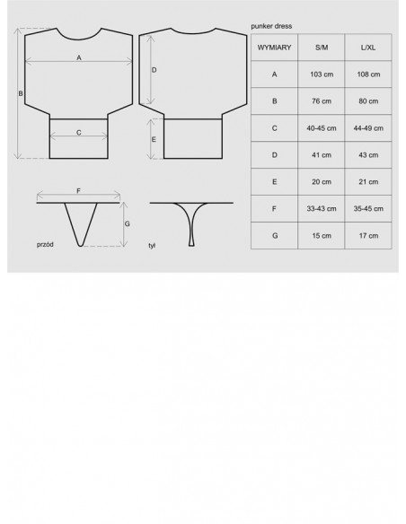 Bielizna Nocna Punker Sukienka I Stringi  S/M - Koszule nocne - 3