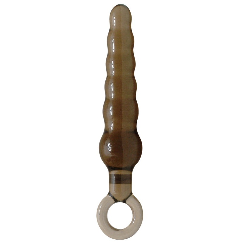 Korek analny Anal Drops – falowana konstrukcja z pierścieniem bezpieczeństwa, długość 19 cm, średnica 2–3,6 cm - 1