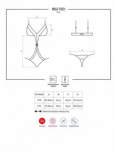 Uwodzicielska bielizna 852-TED-1 body L/XL - Body - 5