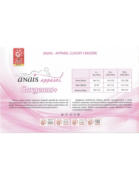 Bielizna erotyczna Ymare Black Chemise L+ ( Czarna Halka ) - Plus Size - 3