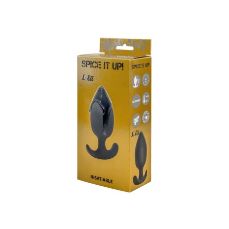 Plug analny Spice it Up Insatiable Dark Grey z przesuniętym środkiem ciężkości i ruchomą kulką, 10,5 cm - 2