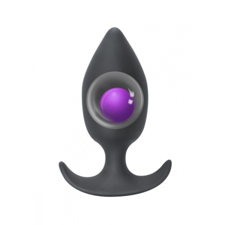 Plug analny Spice it Up Insatiable Dark Grey z przesuniętym środkiem ciężkości i ruchomą kulką, 10,5 cm - 3