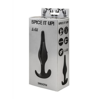 Korek analny Spice it up Smooth Black - hipoalergiczny silikon, długość 10,5 cm, średnica 3 cm - 1 2