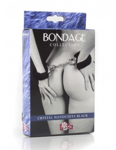 Kajdanki erotyczne Wristcuffs With Crisatls Bondage Black - Kajdanki erotyczne - 1