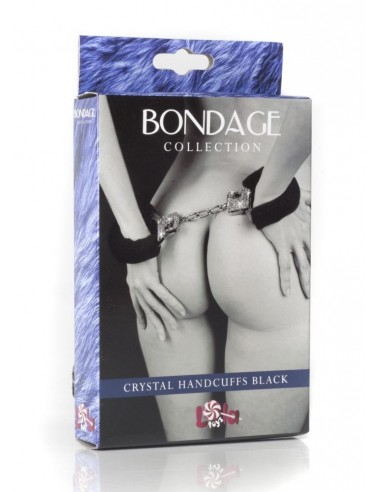 Kajdanki erotyczne Wristcuffs With Crisatls Bondage Black - Kajdanki erotyczne - 1