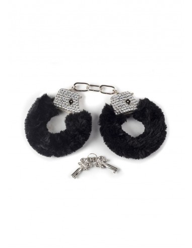 Kajdanki erotyczne Wristcuffs With Crisatls Bondage Black - Kajdanki erotyczne - 2