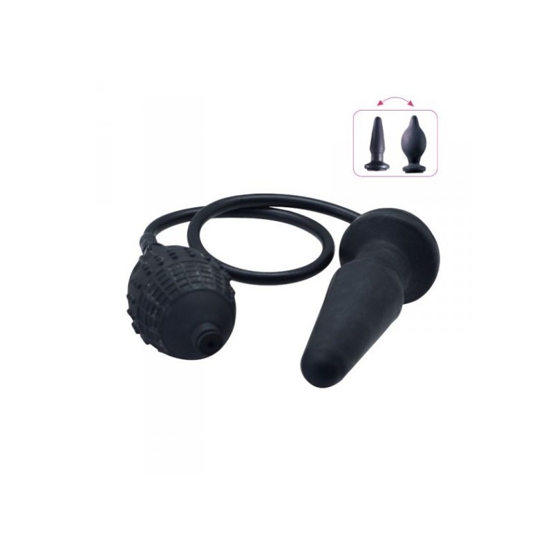Pompowany Plug Analny Inflatable Butt 12,7 cm x 3,6 cm Czarny - 3
