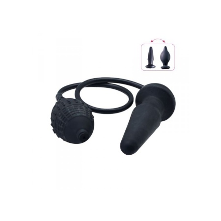 Pompowany Plug Analny Inflatable Butt 12,7 cm x 3,6 cm Czarny - 3