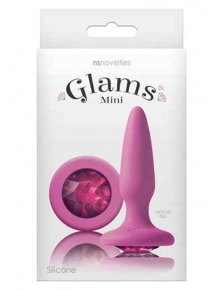 Korek analny Butt Plug GLAMS Mini GEM Różowy - Korki analne silikonowe - 2